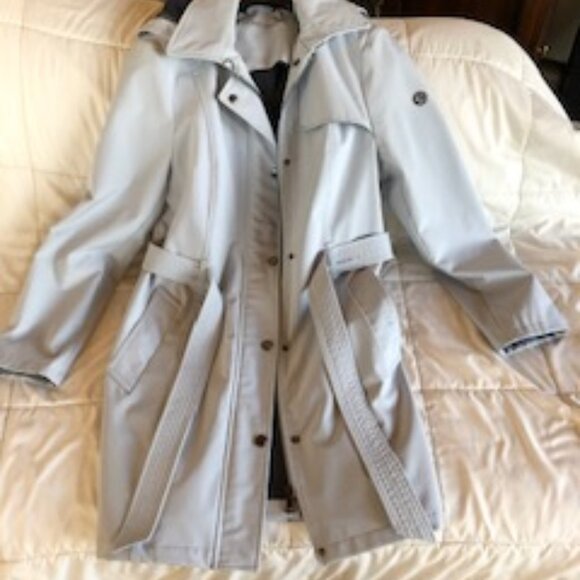 Calvin Klein lined dove grey zippered trench coat - medium - Picture 1 of 16